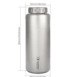 Large Titanium Water Bottle 1500ml - Wide Mouth