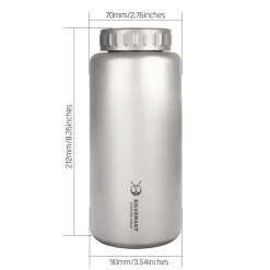Large Titanium Water Bottle 1200ml - Wide Mouth