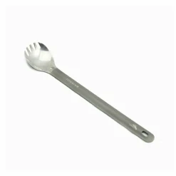 Titanium Long Handle Spork with Polished Bowl