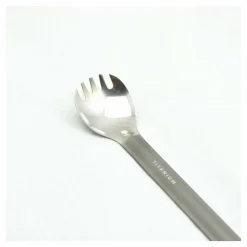Titanium Long Handle Spork with Polished Bowl