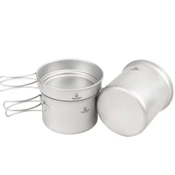 Ultralight 3 Piece Titanium Camping Cookware Set