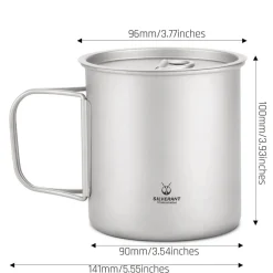 Ultralight Titanium Cup with Lid 600ml
