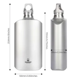 Ultralight Titanium Water Bottle 600ml - Slim