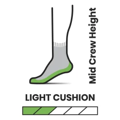 Womens Hike Light Cushion Mid Crew Socks